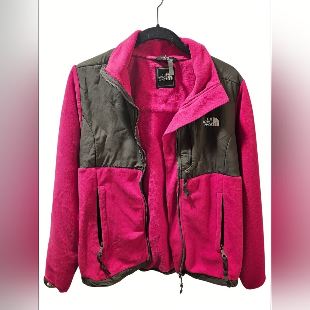North Face Retro Denali Jacket hot fusion pink and graphite grey (See Note)